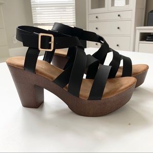 Top Moda Black Platform Sandal